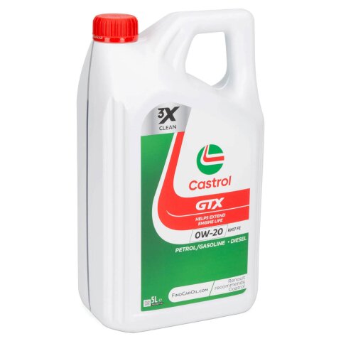 Castrol Motoröl, 0W-20, GTX, 5l-Kanister